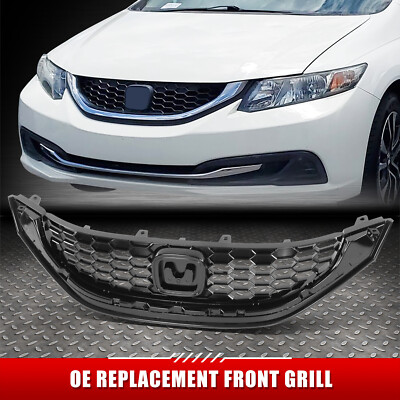 [Ячеистая сетка] Для 13-15 Honda Accord Седан 4DR в стиле OE Передняя верхняя решетка радиатора