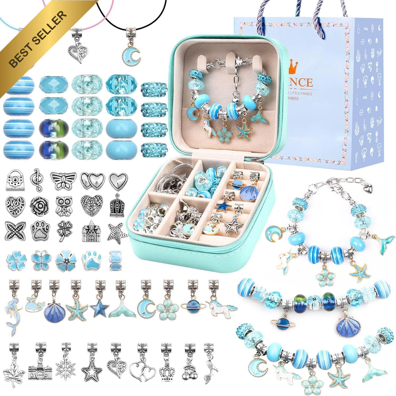 Charm Bracelet Making Kit Girls Beads for Jewelry Making Kit, Unicorns Arts Craf