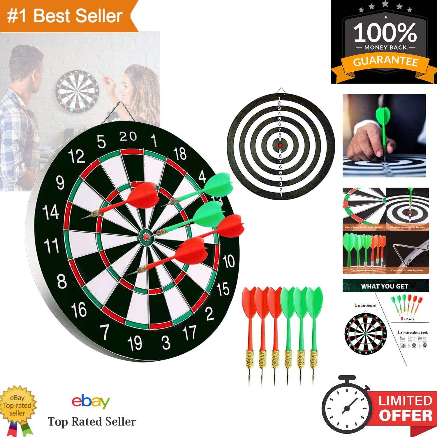 SOFT DARTS BIBLE 17冊 High-Quality 17-Inch Dartboard Game Set with Steel Darts