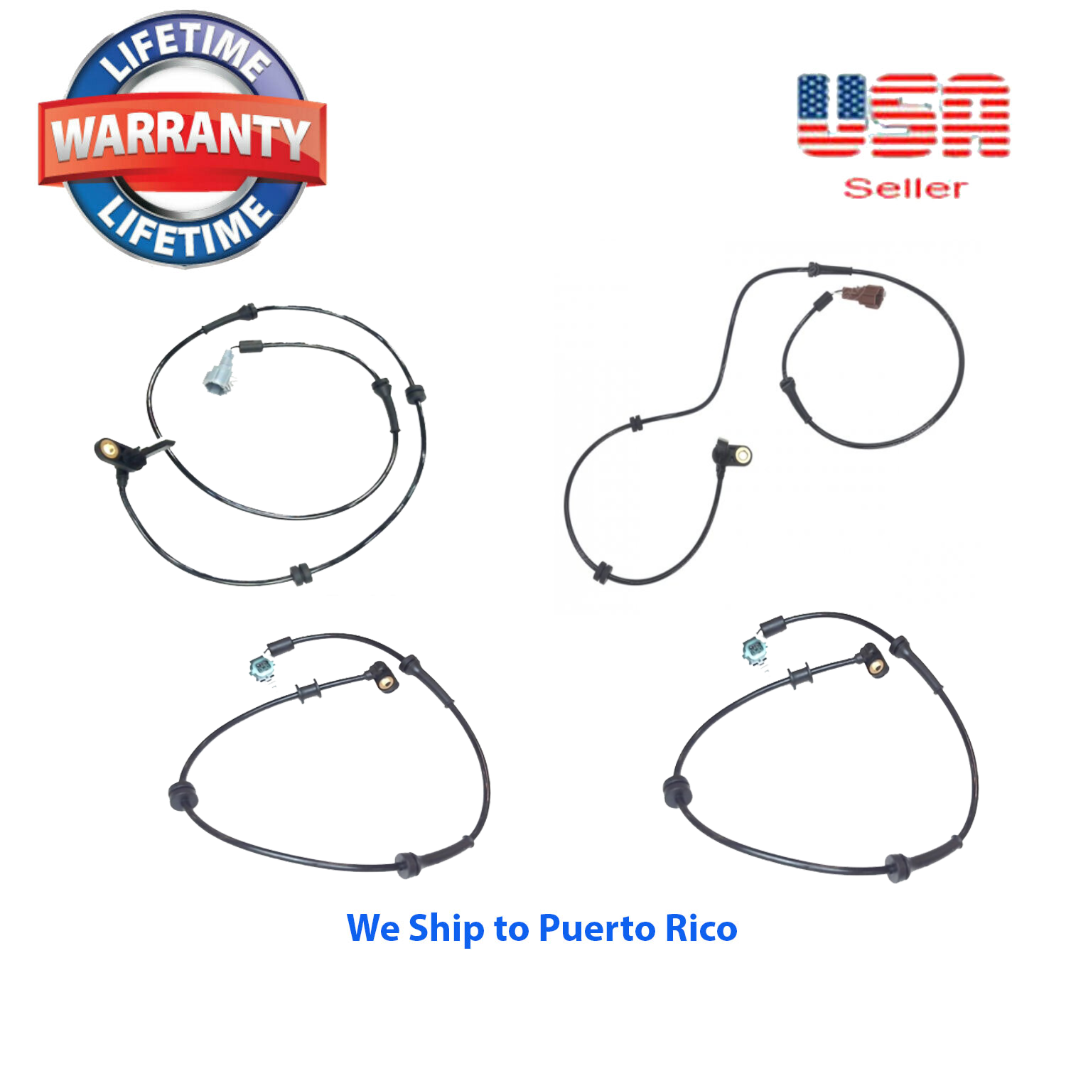 SET of 4 ABS wheel Speed Sensor Front Rear Fit NISSAN Titan 2004-2007 8 Cyl 5.6L