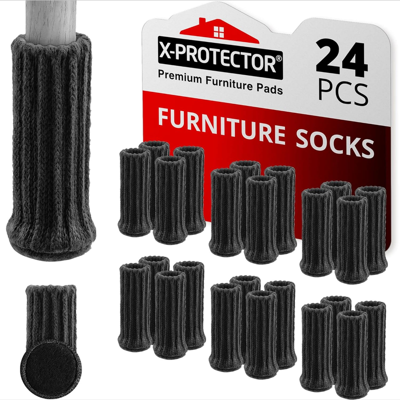 Chair Leg Socks – 24 PCS Furniture Socks – Chair Covers for Legs 1”-2” - Chair