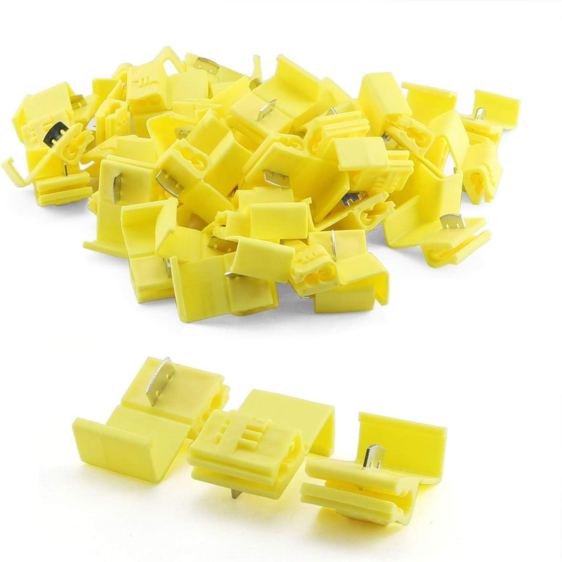 50PCS Yellow Solderless Quick Splice Wire Connectors 12-10 AWG, Electrical Snap 