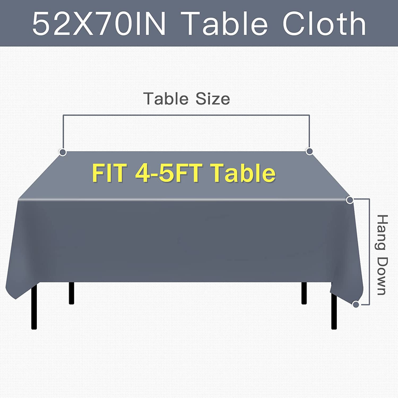 100% Waterproof Rectangle PVC Tablecloth, Vinyl Table Cloth Cover with Flannel B