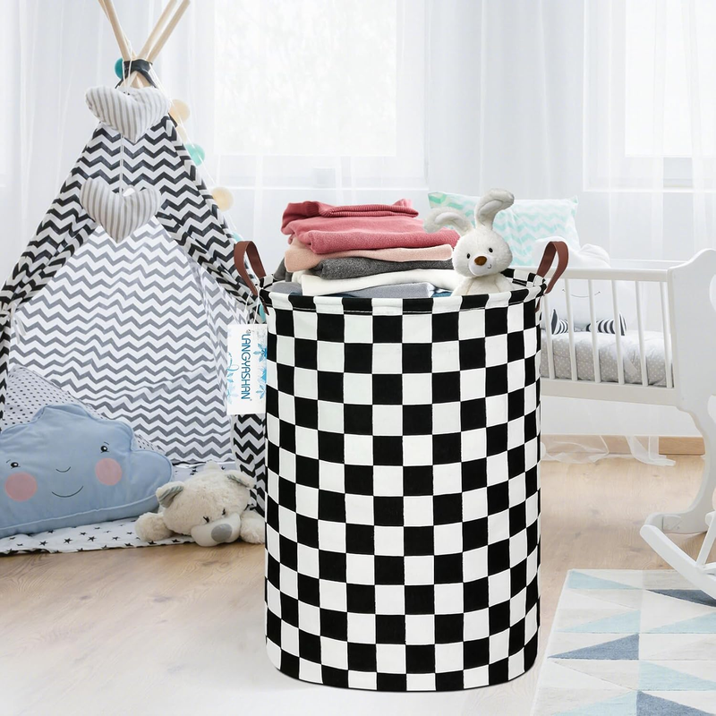 Laundry Basket Canvas Fabric Collapsible Organizer Basket for Storage Bin Toy Bi