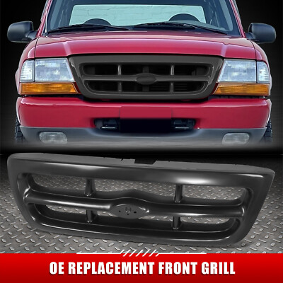Для 98-00 Ford Ranger 2WD XL/XLT в стиле OE Матовая передняя решетка радиатора с эмблемой