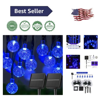 Waterproof 60 LED Solar String Lights for Garden Wedding Decor - 2 Pack