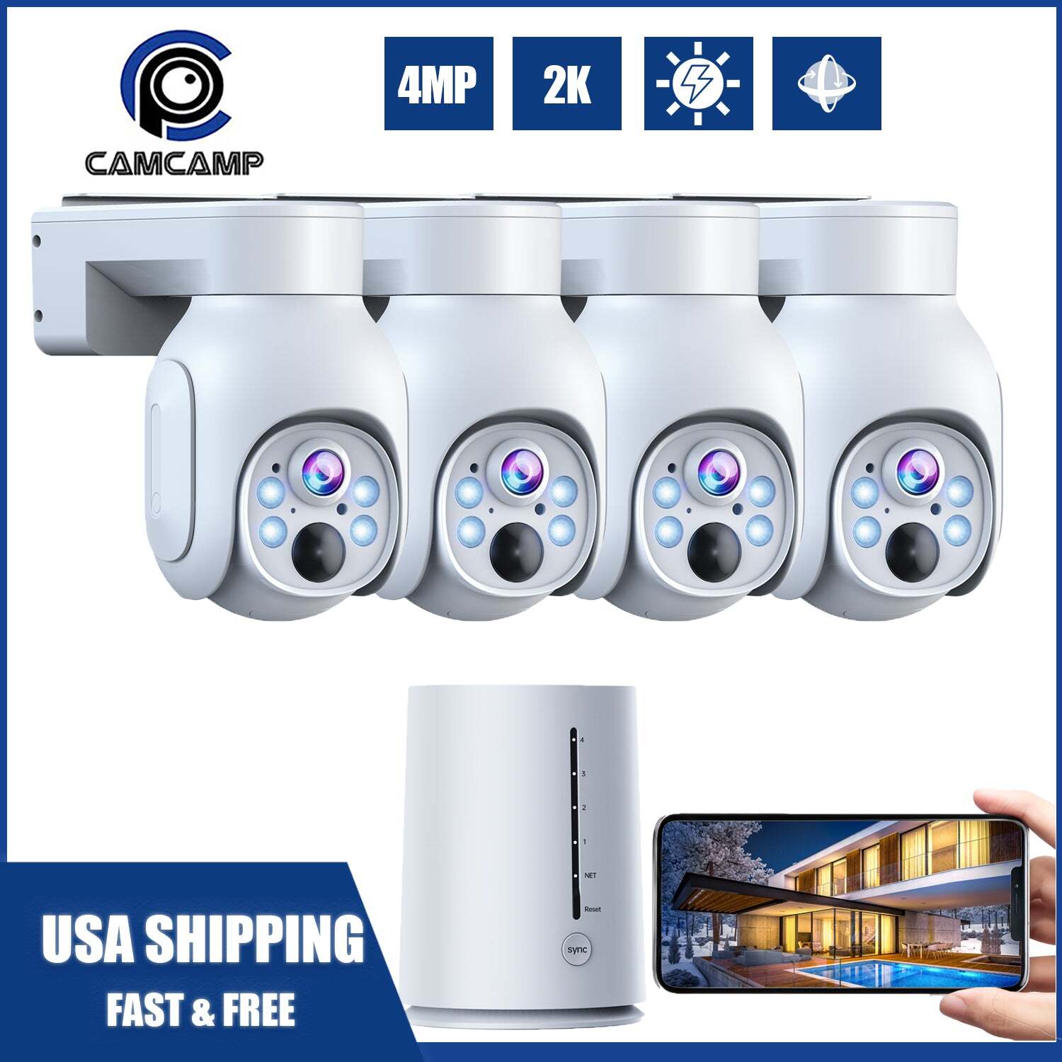 W/ 8000mah Battery Powered Wifi Ip Cameras