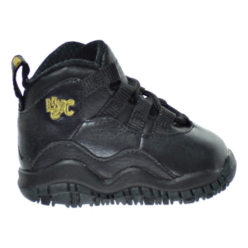 Обувь Jordan 10 Retro BT Toddlers Черный-Темно-Серый-Золотой Металлик 310808-012