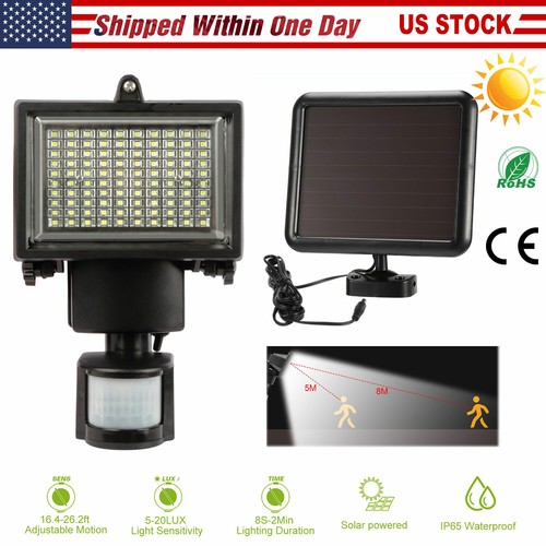 Exterior Solar Flood Lights Motion Sensor Security Light Outdoor