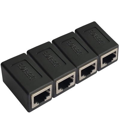 RJ45 Coupler 4 Pack Cat8 Cat7 Cat6 Cat5E Female to Female Ethernet Adapter Black