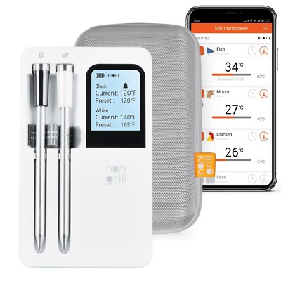 Smart 2 Probe Wireless Meat Thermometer - 200ft Range - Rechargeable - NIB