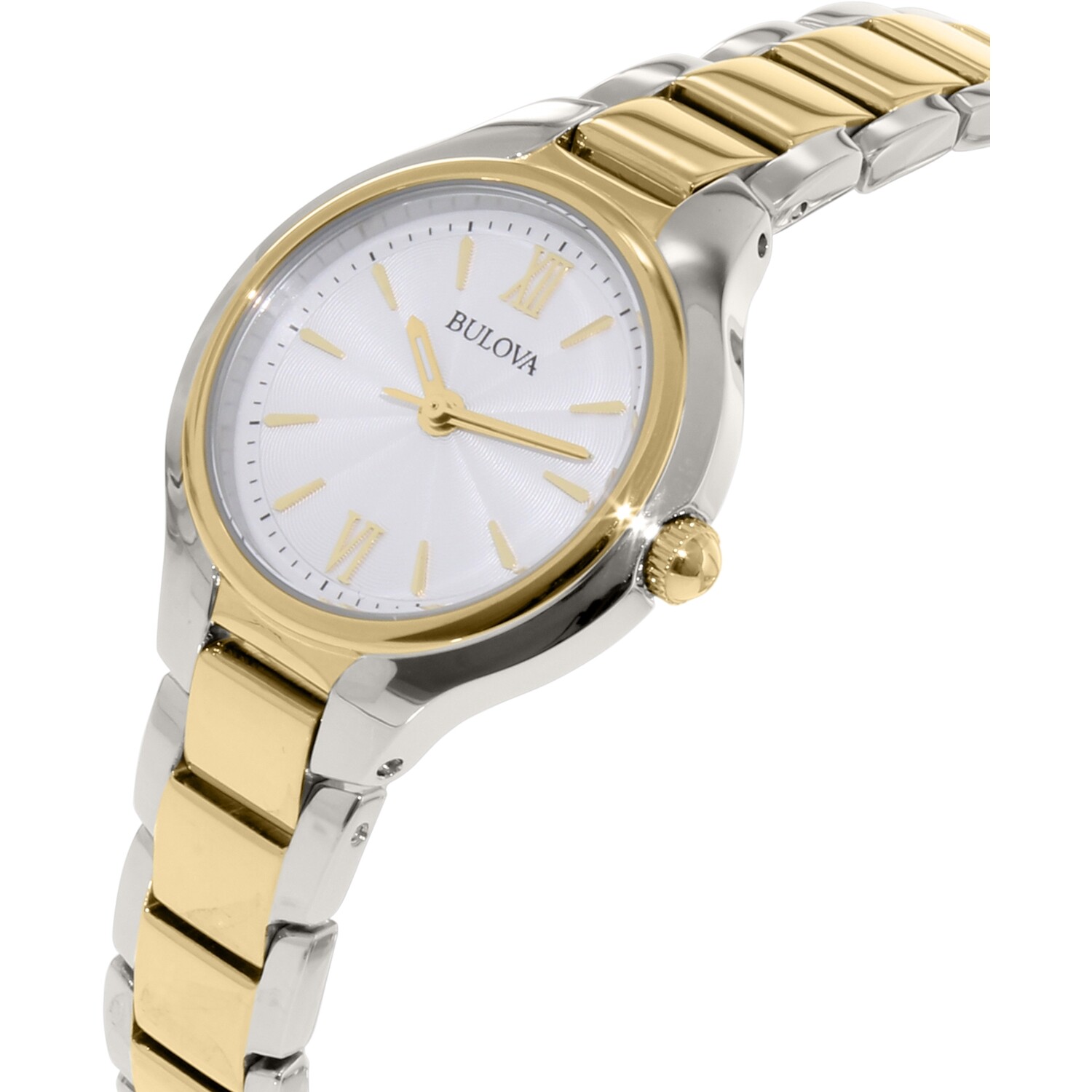 Bulova Women's Quartz Silver Tone Dial Gold Tone Bracelet 28mm Watch