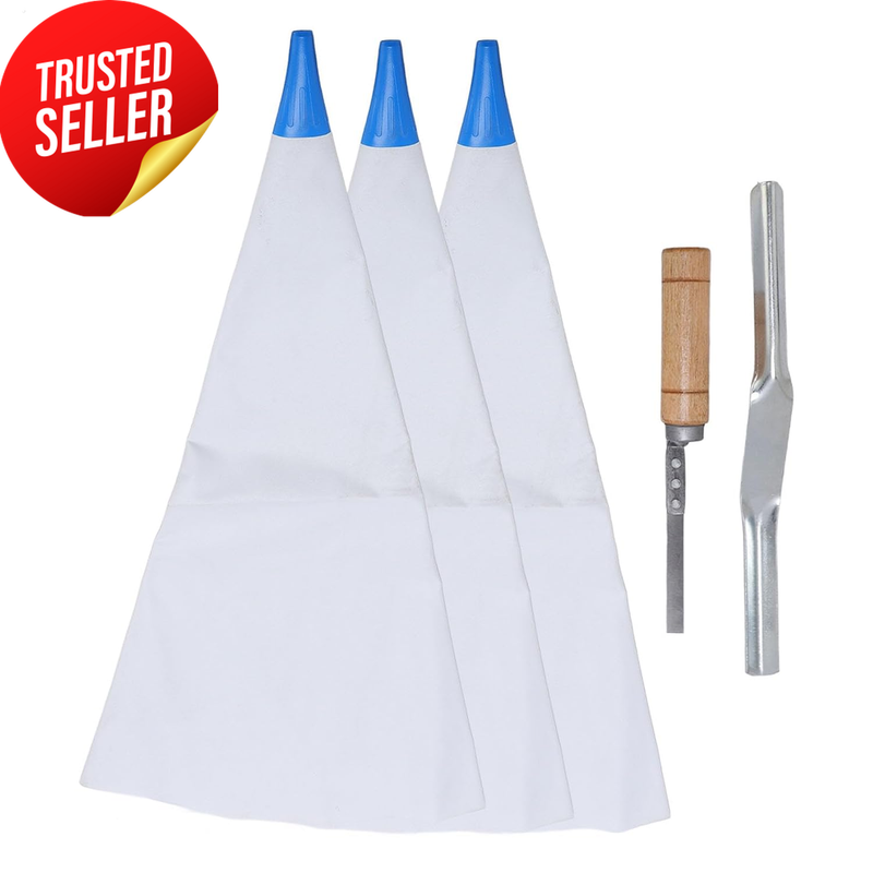 Reusable Mortar Bag Set Brick Jointer Tuck Pointer PVC Piping Bags Tile Grout