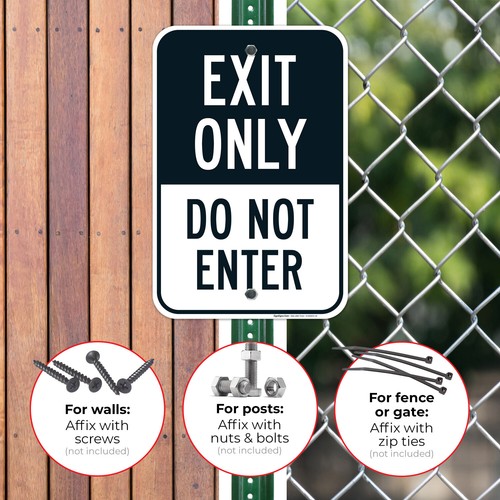 Exit Only Sign, Do Not Enter,