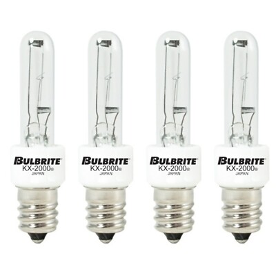 4 PACK: Bulbrite 473060 Krypton/Xenon KX60CL/E12 Light Bulb, 60W T3 KX2000 Clear