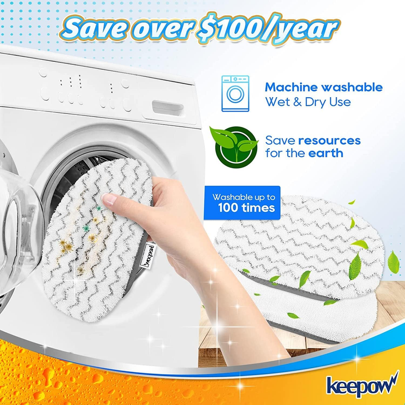 Steam Mop Replacement Pads Compatible with Bissell Powerfresh Steam Mop 1940 154
