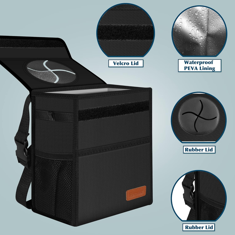 Car Trash Can Leak Proof Car Trash Bag Waterproof Car Garbage Can with Lid for S