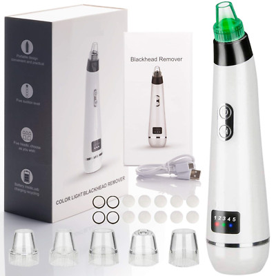 Electric Cleaner Face Blackhead Remover Diamond Pore Vacuum Suction White 100