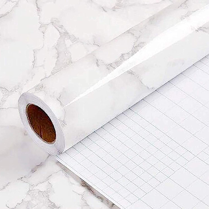 White Gray Contact Paper Marble Wallpaper Peel and Stick Count...