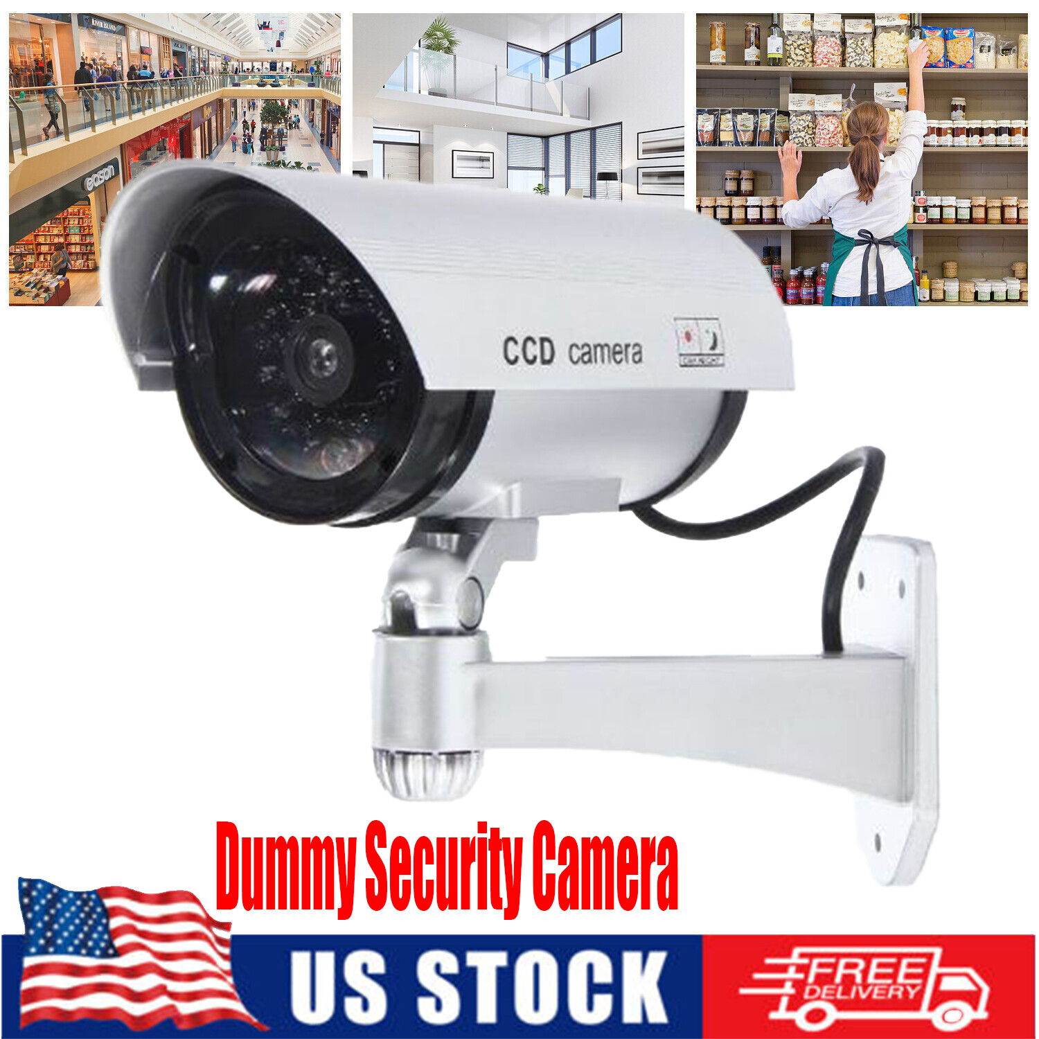 Cctv Surveillance With Realistic Flashing Led