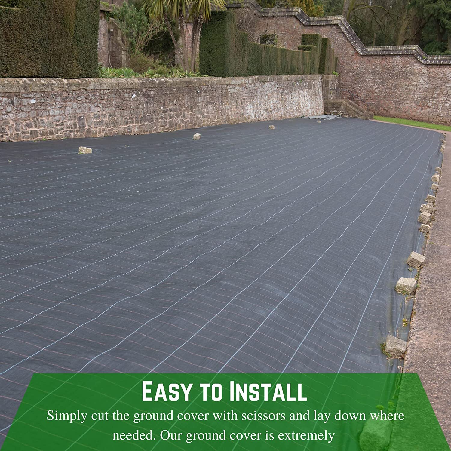 Farm Plastic Supply 3.2oz Ground Cover Weed Barrier Landscape Fabric, 6' x 200'