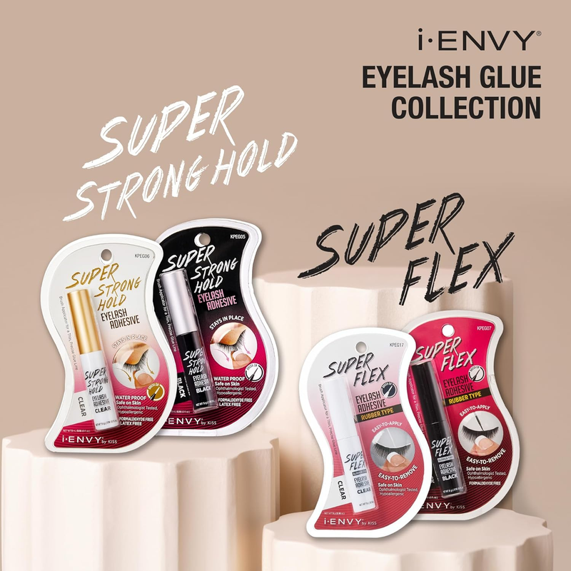 iEnvy by KISS Super Strong Hold Eyelash Adhesive Black KPEG05 (1 Pack) Brush On