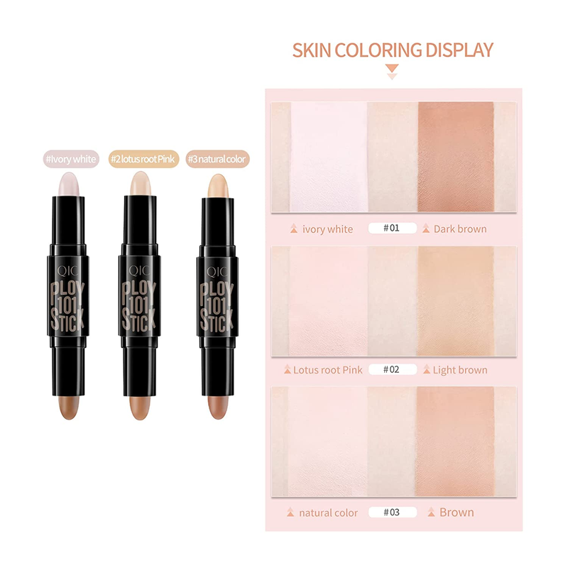 Highlight Contour Stick, 2 in 1 Makeup Shading Stick, Face Highlighters Sticks,