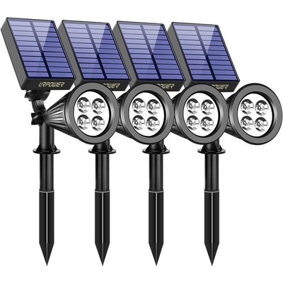 Outdoor, 2-in-1 Waterproof Adjustable Solar Spotlights Outdoor W...