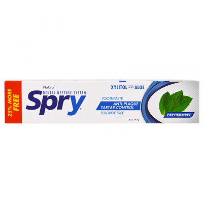 Xlear, Spry Toothpaste, Anti-Plaque Tartar Control, Fluoride Free, Natural 5 Oz