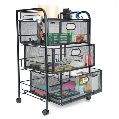 Mind Reader Metal Rolling File Cart With Drawers. |2330