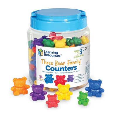 Learning Resources Three Bear Family Rainbow 96/Pk Set 3 Sizes 6 Colors 0744