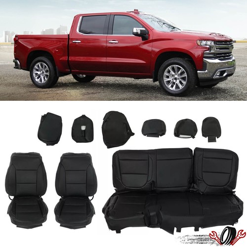 Комплект чехлов для передних и задних сидений 19-21 Chevy Silverado 1500 2500 3500 Вес кабины экипажа