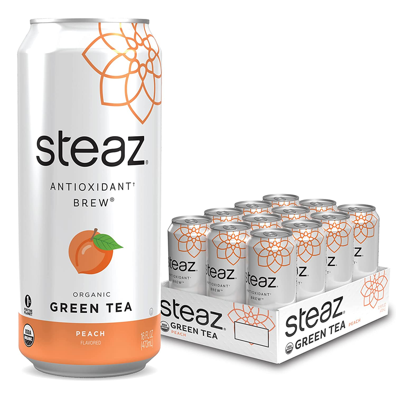 Z Organic Iced Green Tea Antioxident Brew, Peach, 16 Fl Oz, Pack Of 12