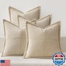 MIULEE Beige Throw Pillow Covers 20x20 Inch 4 Packs Soft Boho Decorative Pillow Cases Accent Farmhouse Corduroy Patchwork Cushion Cases with Invisible Zipper for Couch Sofa Bed Home Decor