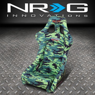 КОВШЕОБРАЗНОЕ ГОНОЧНОЕ СИДЕНЬЕ NRG INNOVATIONS FRP-302-GIJ GREEN CAMO PRISMA FRP С ФИКСИРОВАННОЙ СПИНКОЙ
