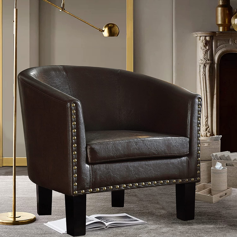 For Living Room Faux Leather Accent Chair New