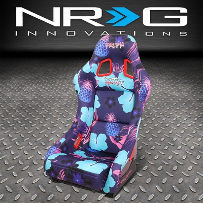 КОВШЕОБРАЗНОЕ ГОНОЧНОЕ СИДЕНЬЕ NRG ULTRA PRISMA С ПЕРЕВЕРНУТЫМ ТРОПИЧЕСКИМ ПРИНТОМ FRP ФИОЛЕТОВОГО ЦВЕТА С ФИКСИРОВАННОЙ СПИНКОЙ