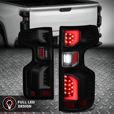 [3D светодиодная панель]Для 19-24 Silverado 1500 WT LT LTD Задний фонарь с дымчатой линзой, Стоп-сигнал