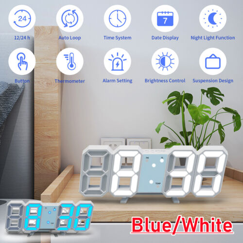 LED Digital Alarm Clock , Wall Clock , Projection Alarm Clock,w/ Temperature USA