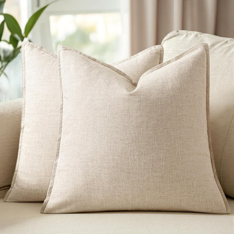 26X26 Inch Set of 2 Decorative Cotton Blend Solid Throw Pillow Covers Boho Accen