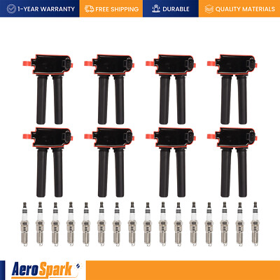 8X Ignition Coil + 16X Spark Plug for 2005-2010 Chrysler 300 V8 5.7L UF504