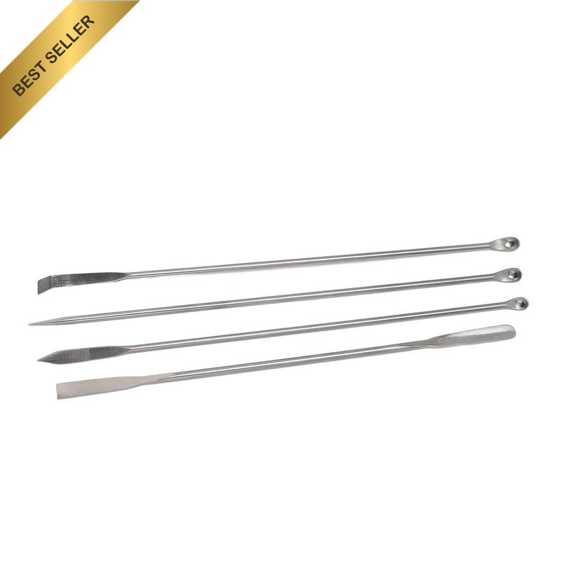 304 Stainless Steel Laboratory Spatulas with Long Handle, Multifunctional Set wi