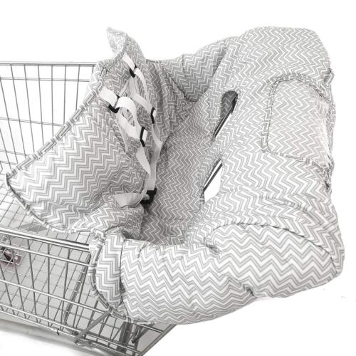 Premium Shopping Cart Cover High Chair Cover Easy Install Harness System Grey