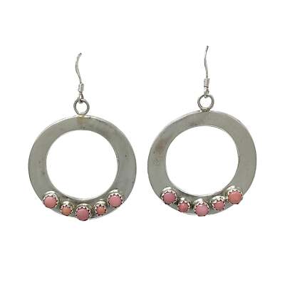 Pauline Nelson, Earrings, Pink Conch Shell, Navajo, 2''