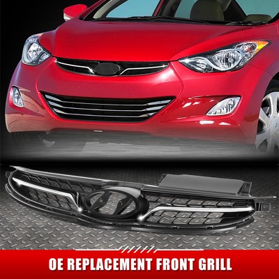 Для 11-13 Elantra Limited Седан 4DR в стиле OE с хромированным молдингом Передняя верхняя решетка радиатора