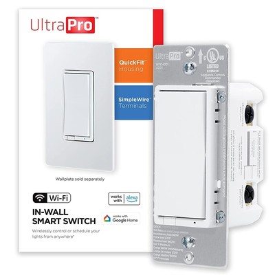UltraPro Smart Switch, 2.4GHz Wi-Fi Smart Light Switch, QuickFit & SimpleWire...
