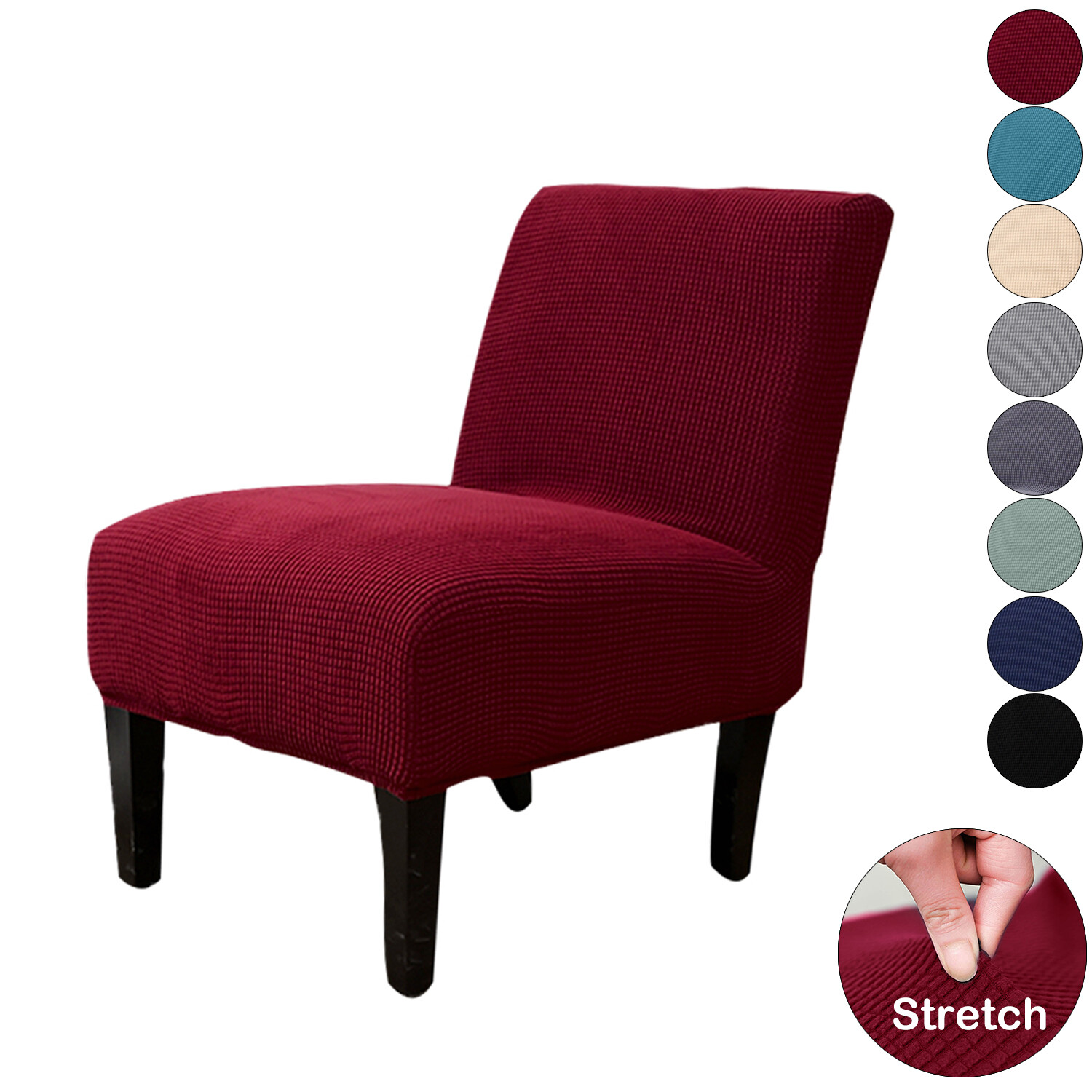 Slipcover Armless Chair Accent Chair Cover Gray