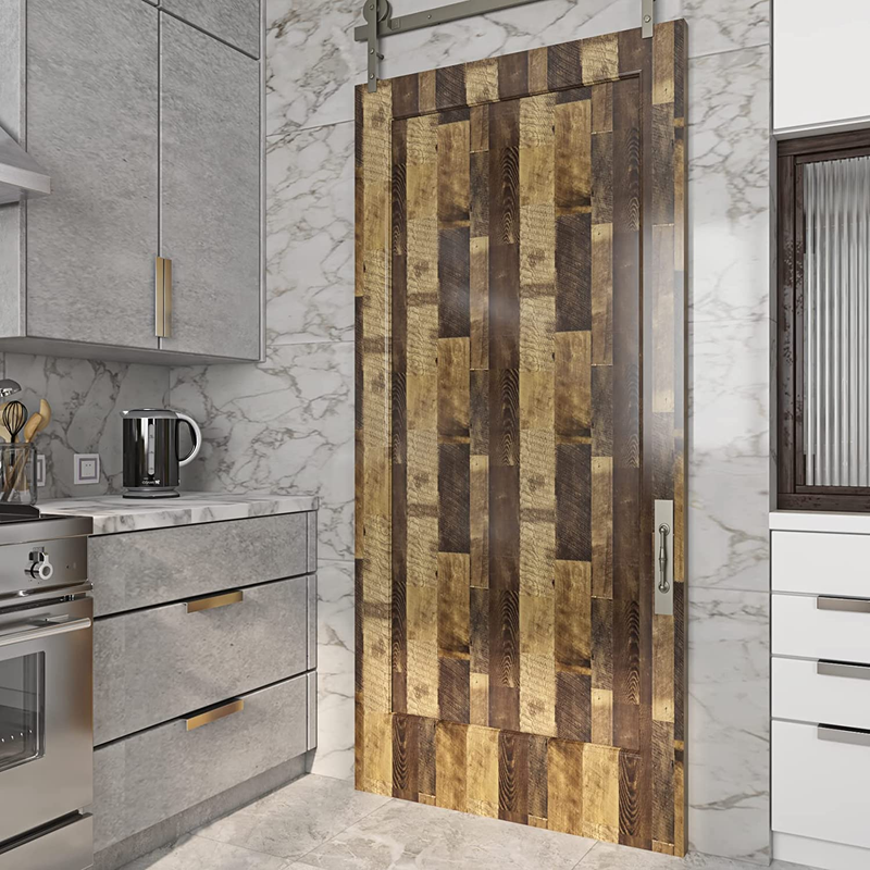 Reclaimed Wood Vinyl Flooring Roll Waterproof Vinyl Plank Peel Stick15.8X78.8"