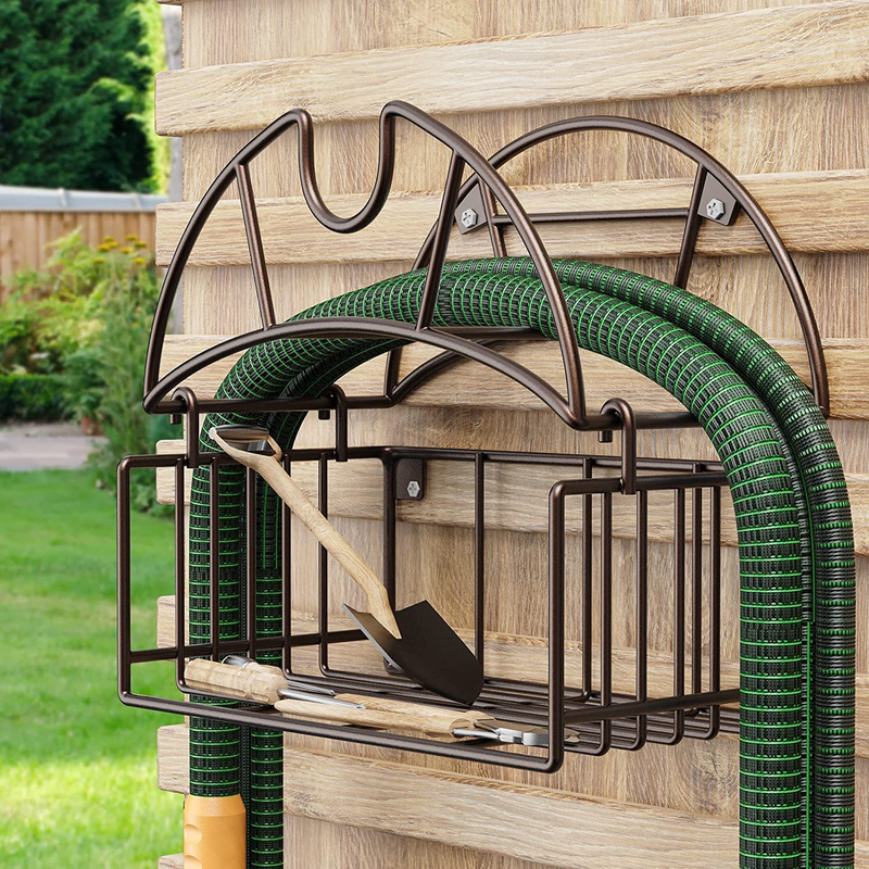 Hose Reel Garden Hose Holder,Water Hose Holder Wall Mount,Heavy Duty Metal Hose
