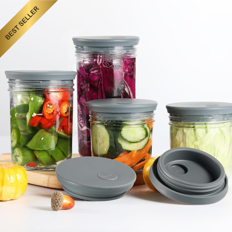 Silicone Fermenting Lids for Wide Mouth Mason Jars Airlock Fermentation Jar Lids